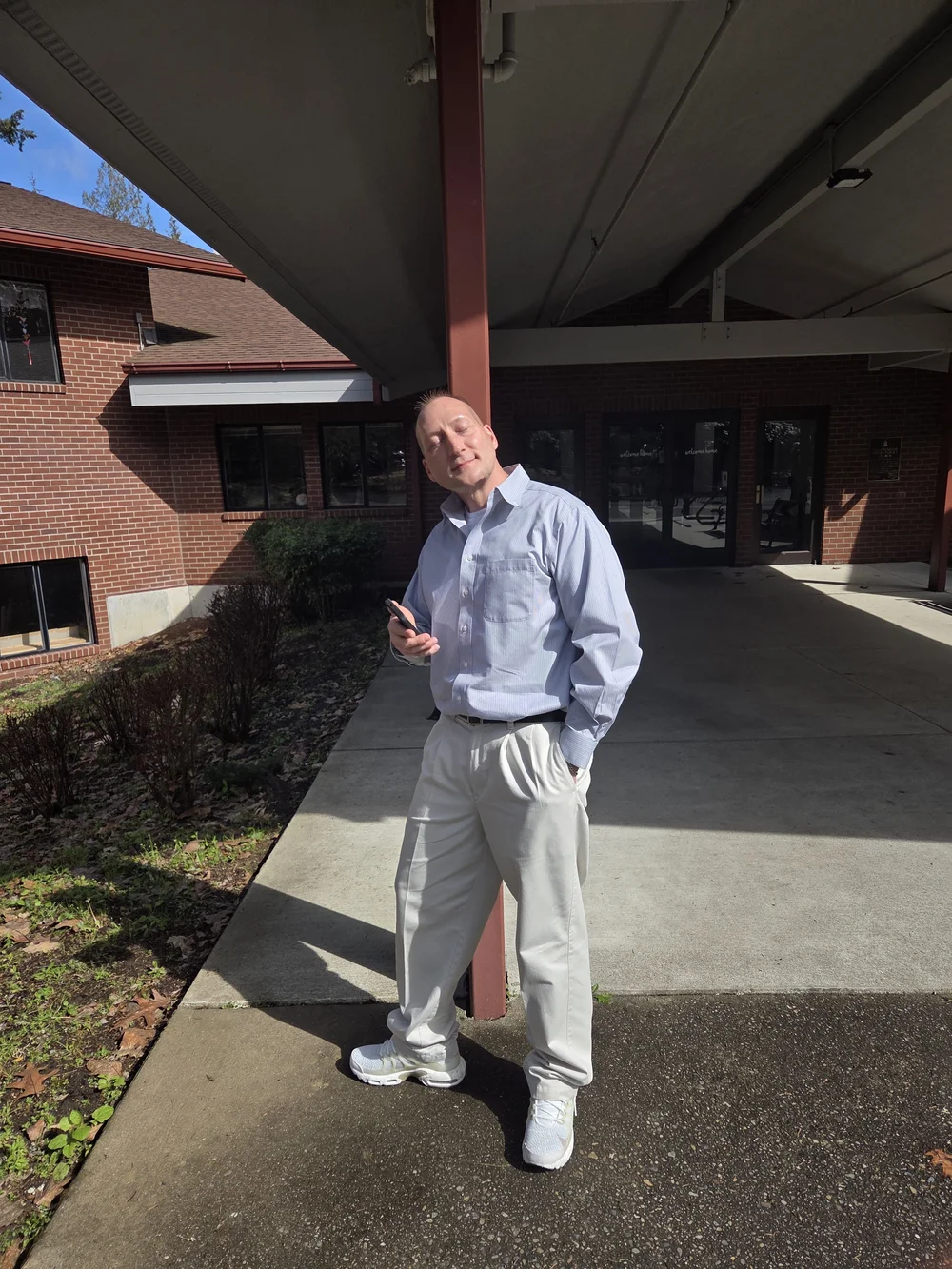 Charles Roark outside Westminster Presbyterian church