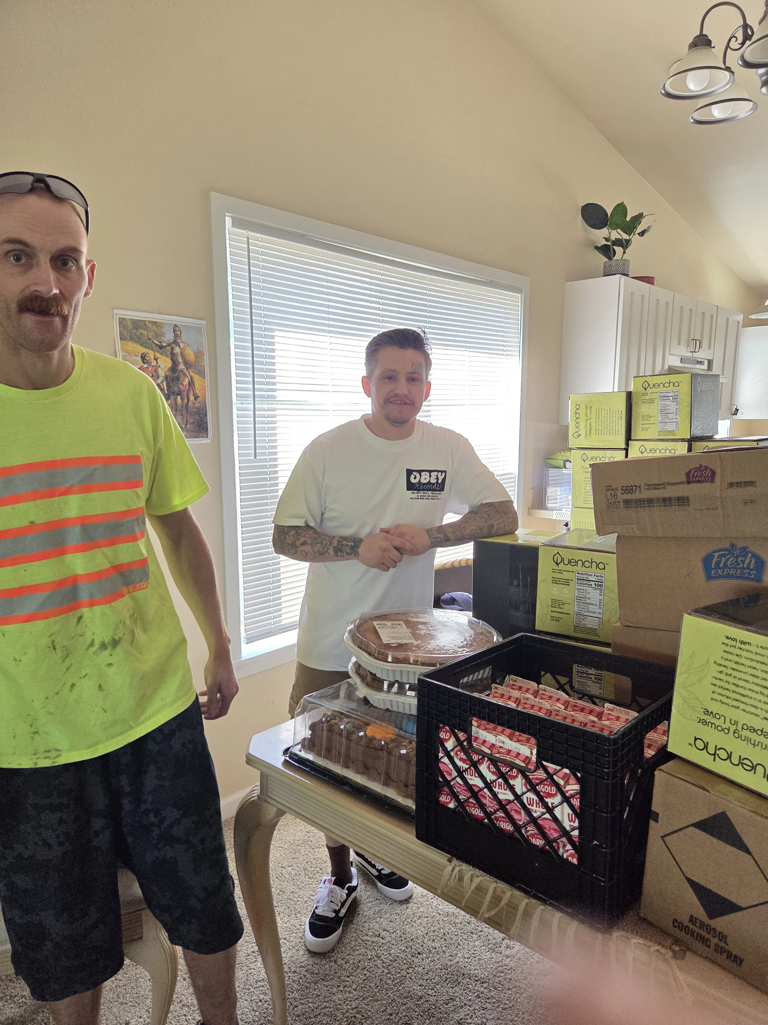 Food and supplies organized for support